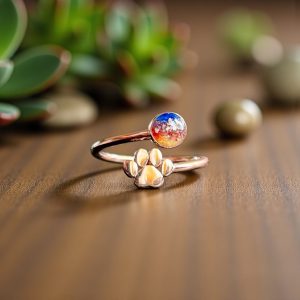 Paw print ring